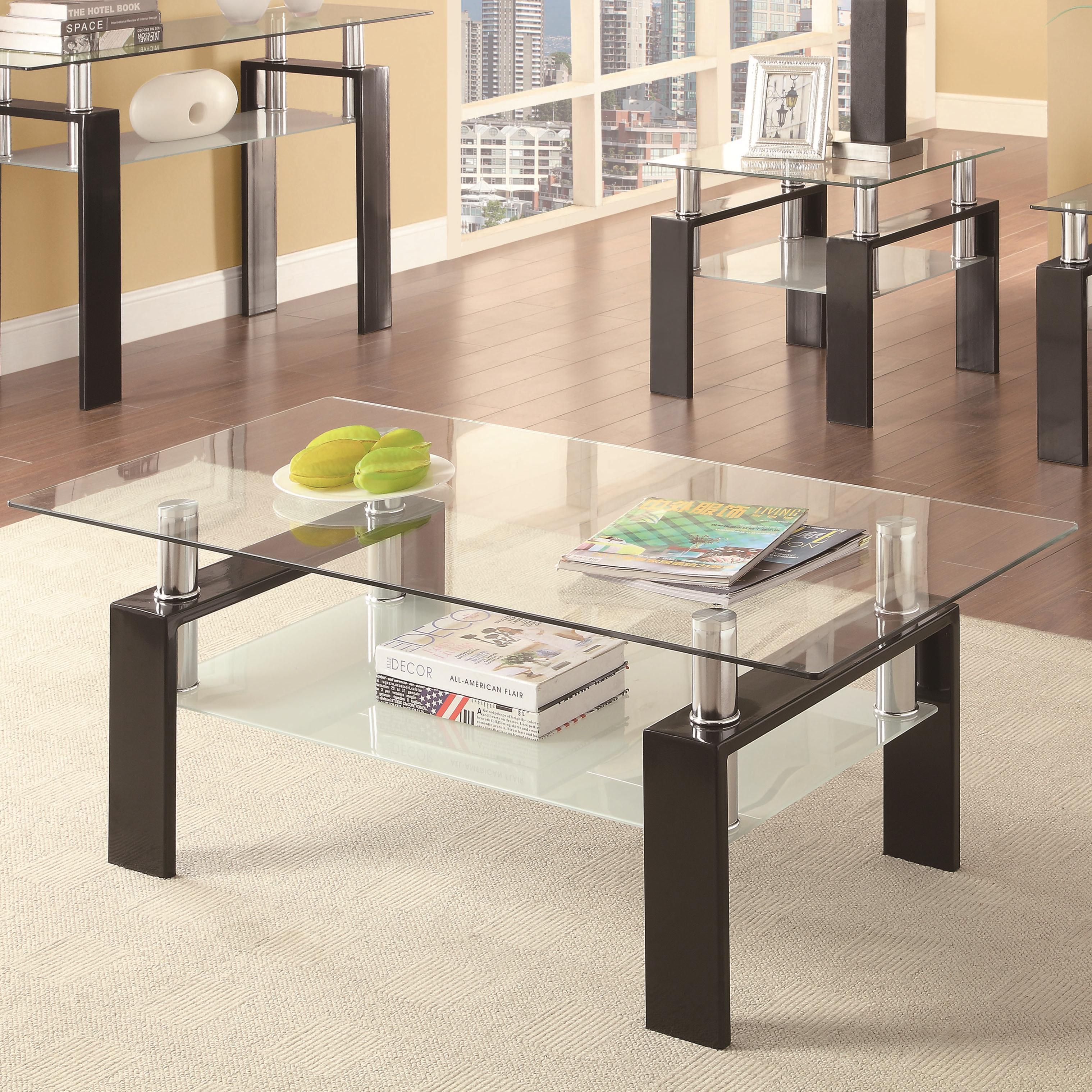 Coaster Occasional Group 702280 Tempered Glass Coffee Table Value